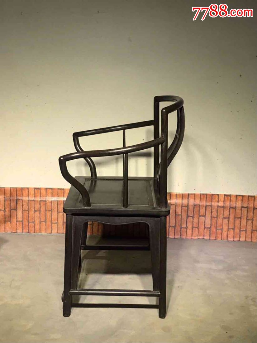 明式官帽椅,黑檀木,尺寸椅子高96宽61x47,茶几高73宽40x35,硬木做工