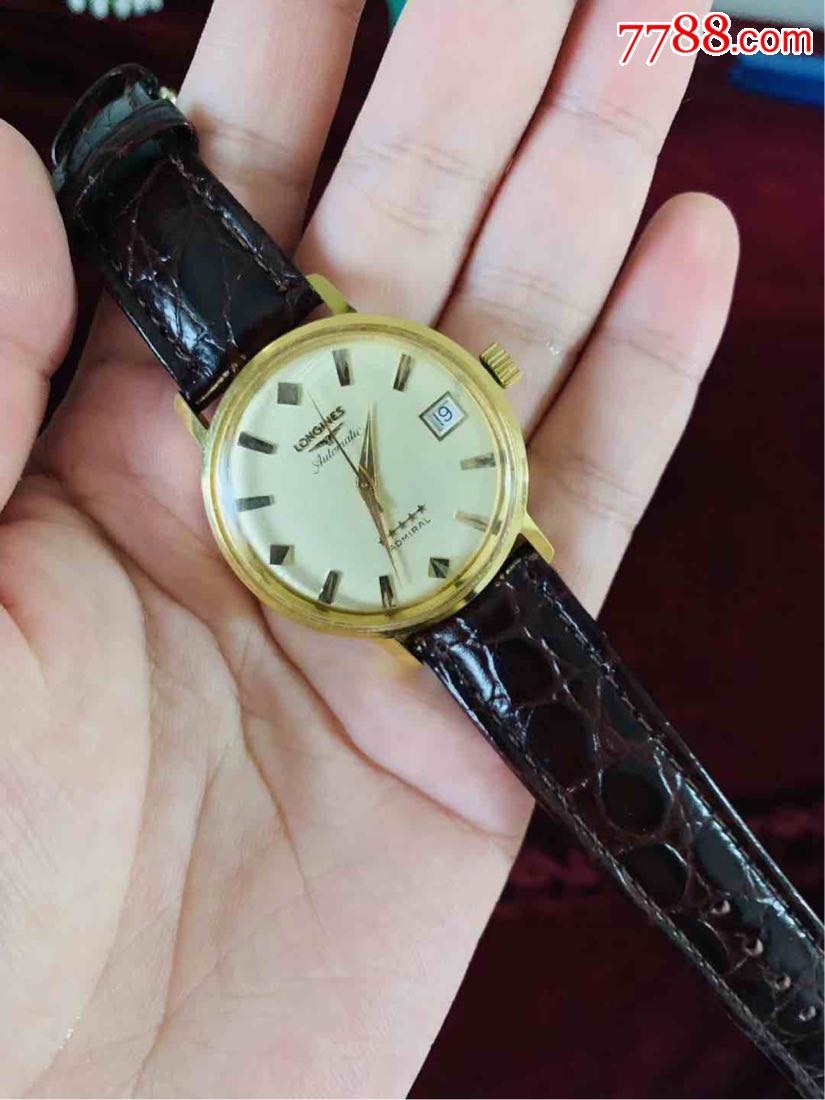 现货1970年代古董浪琴手表一枚,自动机械,浪琴军工五星上将金徽系列