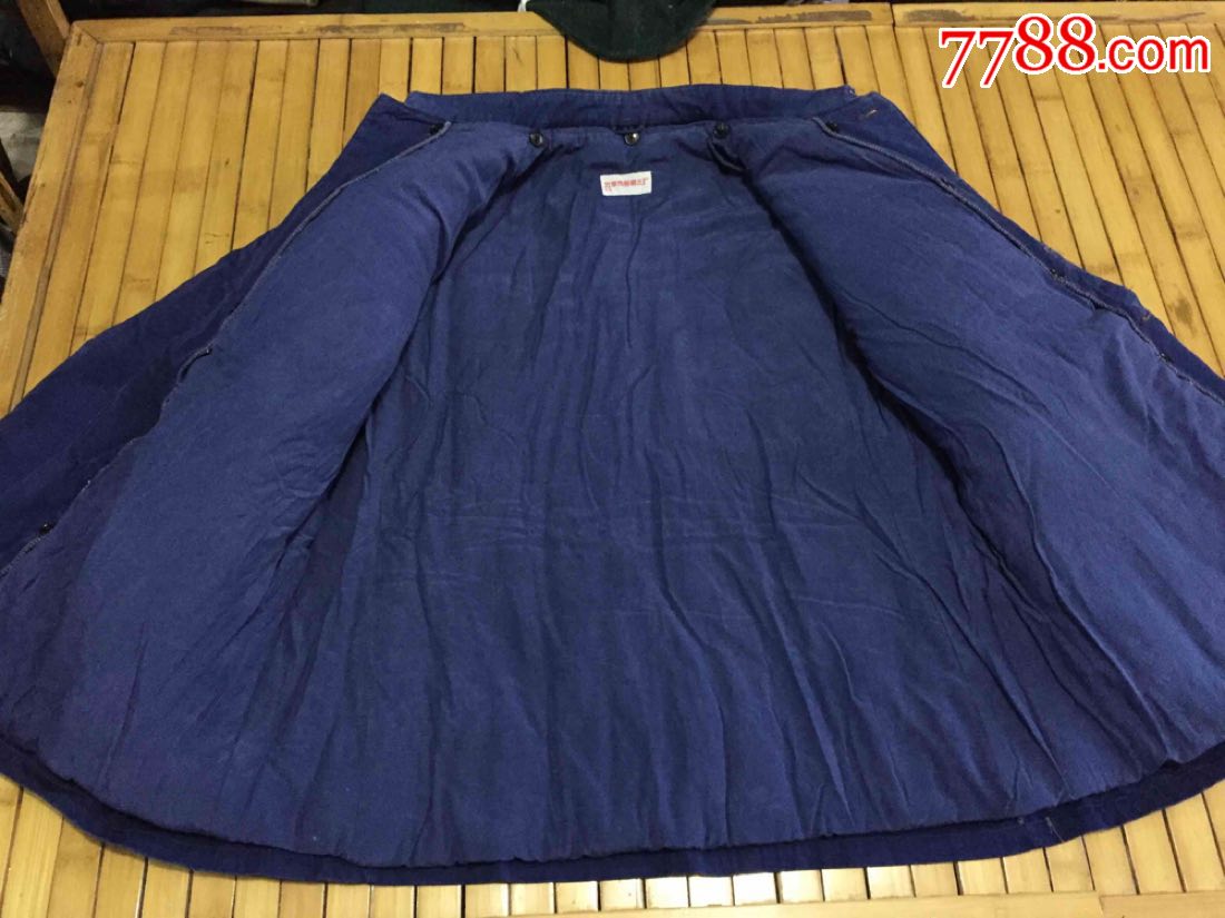 老式兰棉布中山装棉袄