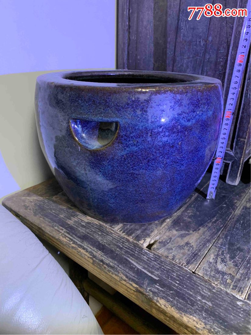 古董古玩收藏杂项清代宜钧釉大缸画缸字画缸有款鼎泰堂制