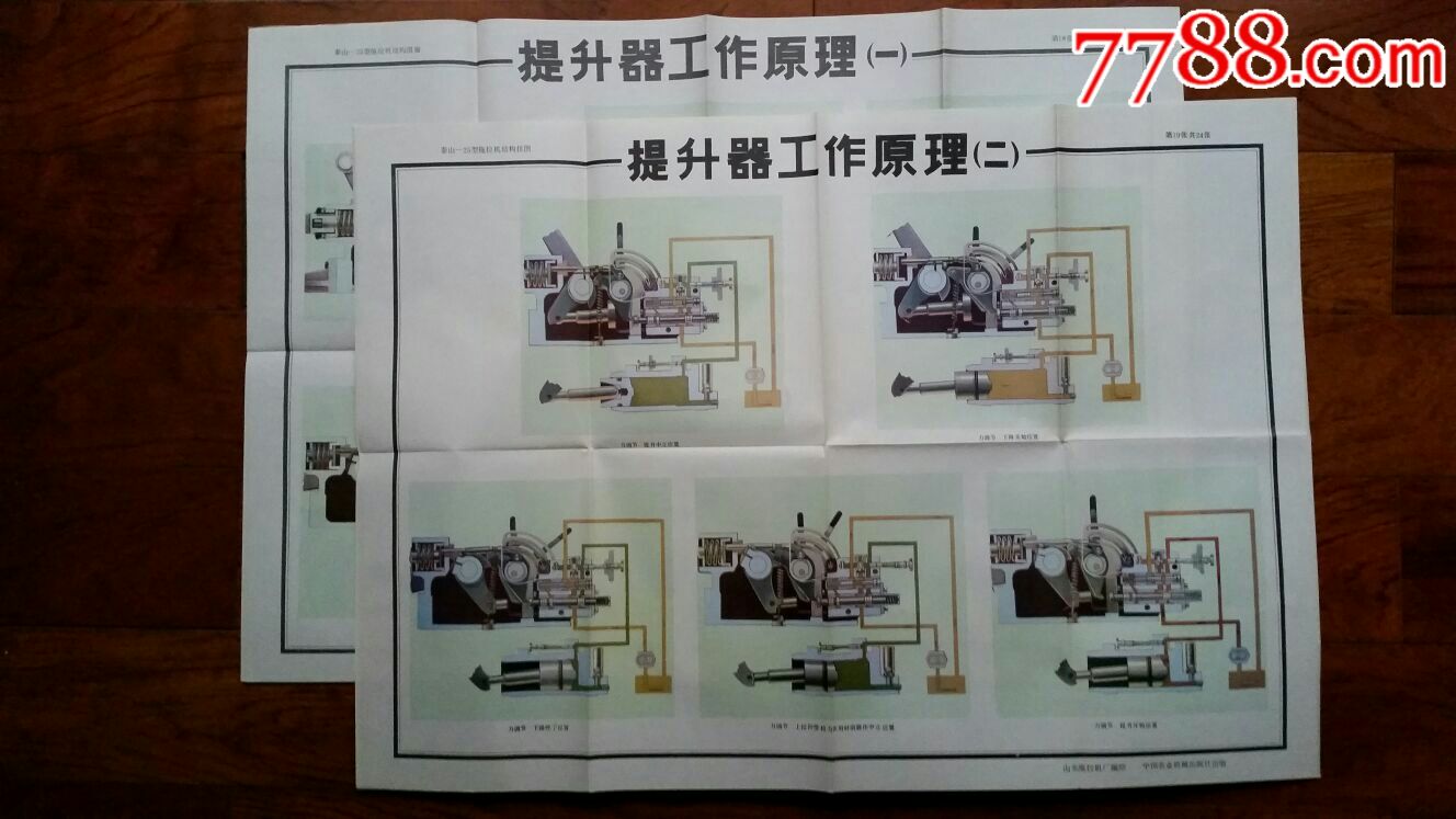 泰山~25型拖拉机·结构挂图24×1全套·对开80年·中国农业机械出版社