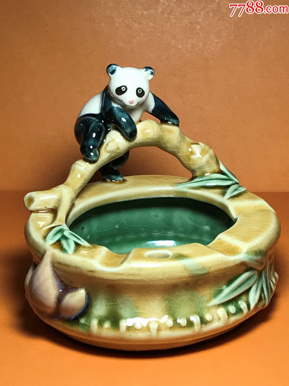 全场唯一：国家级工艺美术大师曾良文*出口创汇《熊猫烟灰缸》关键词