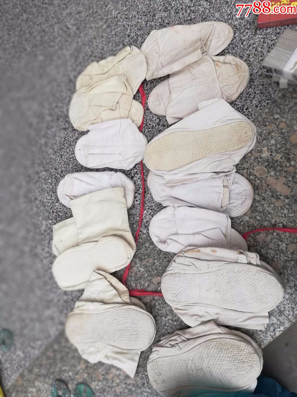 生活类服装鞋帽;棉袜9双白布袜手工制作未穿过