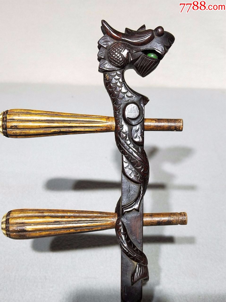 民国木雕龙纹二胡一把品完好,二胡/胡琴_第2张_7788二胡