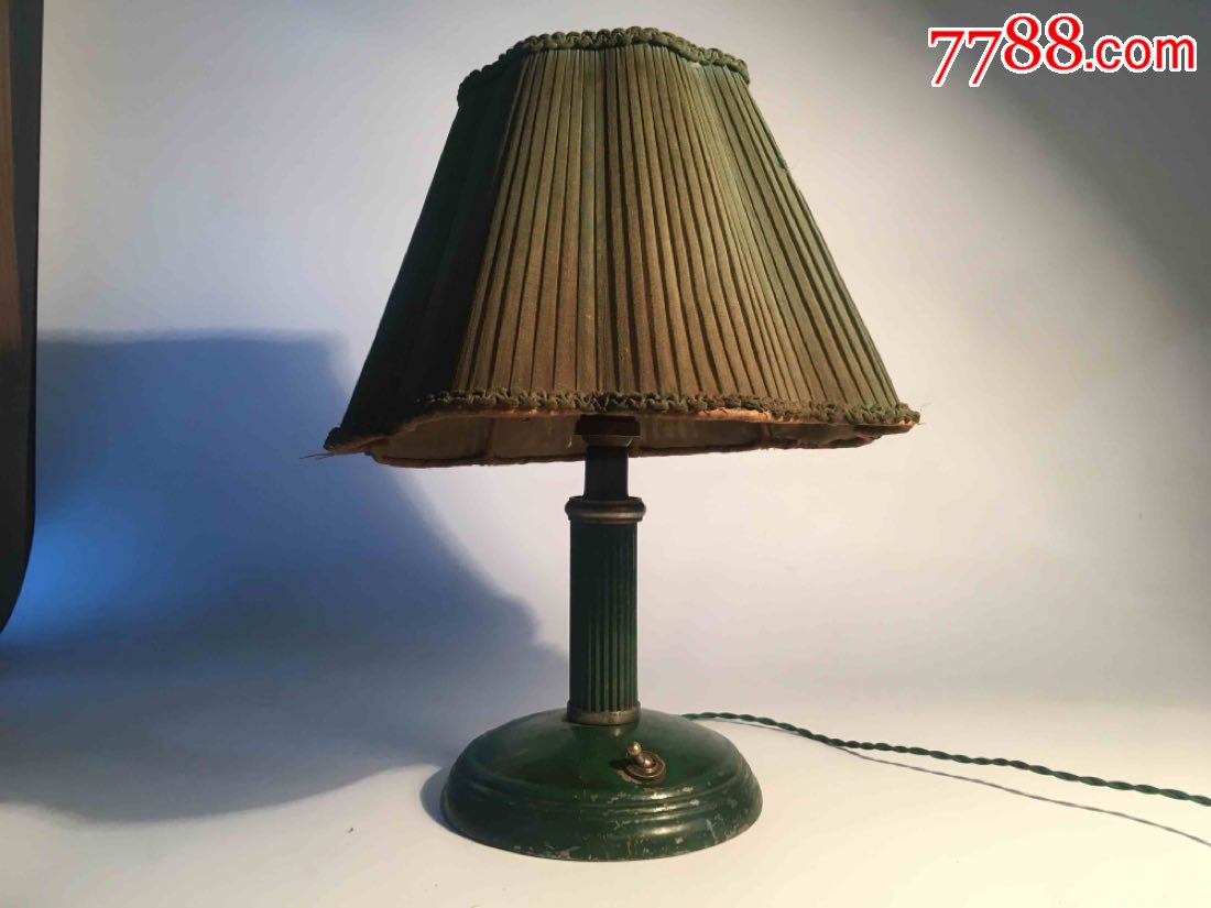 民国时期美国进口的漂亮绿色老铜vintage台灯