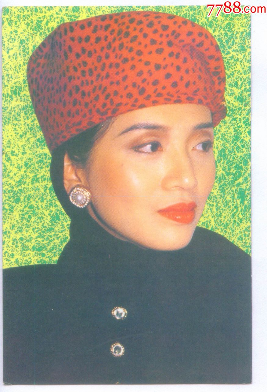 正面印影视歌星梅艳芳写真明信片卡正反面图