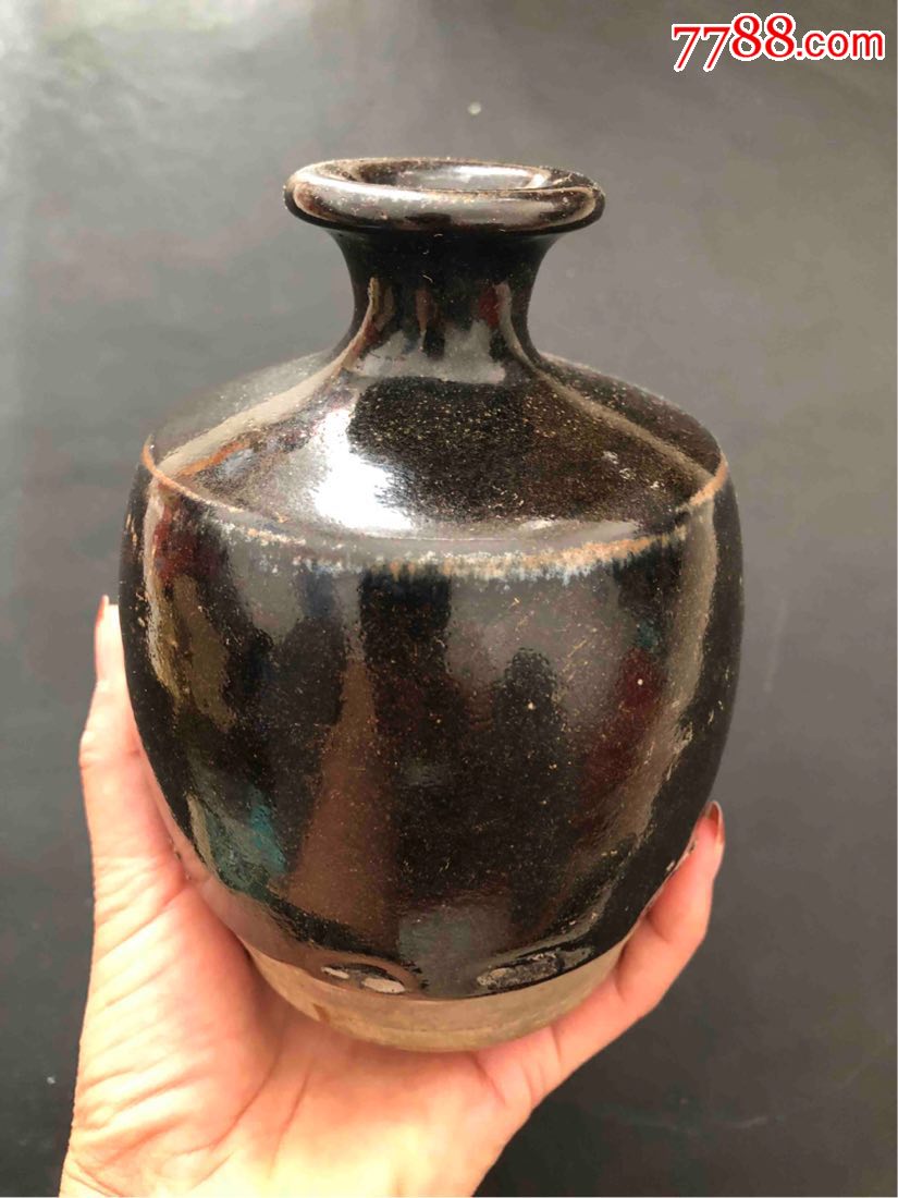 黑釉瓶摆件_黑瓷/天目瓷_第1张_7788瓷器