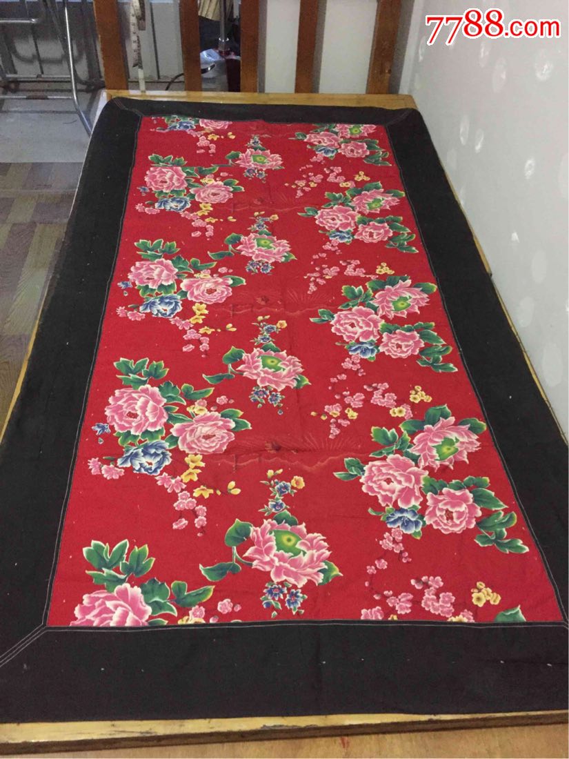 文革花布褥子面