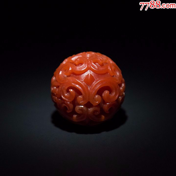 创汇期柿子红满色满肉老保山南红玛瑙满雕珠子圆珠顶珠锁骨链26mm