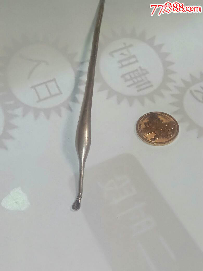 民国纯银挖耳勺银器银饰纹银
