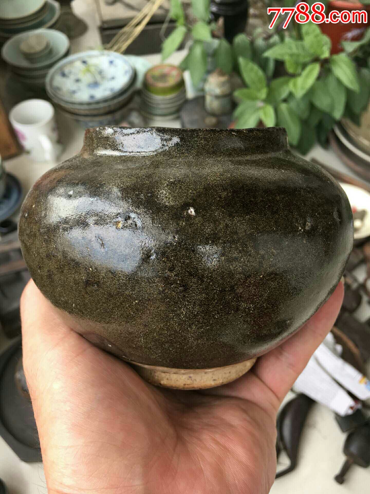 元代黑釉罐一个
