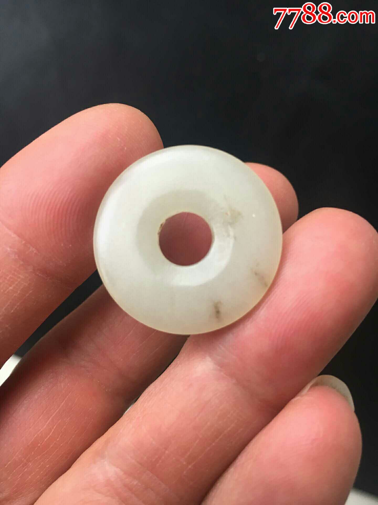 清代和田白玉平安扣