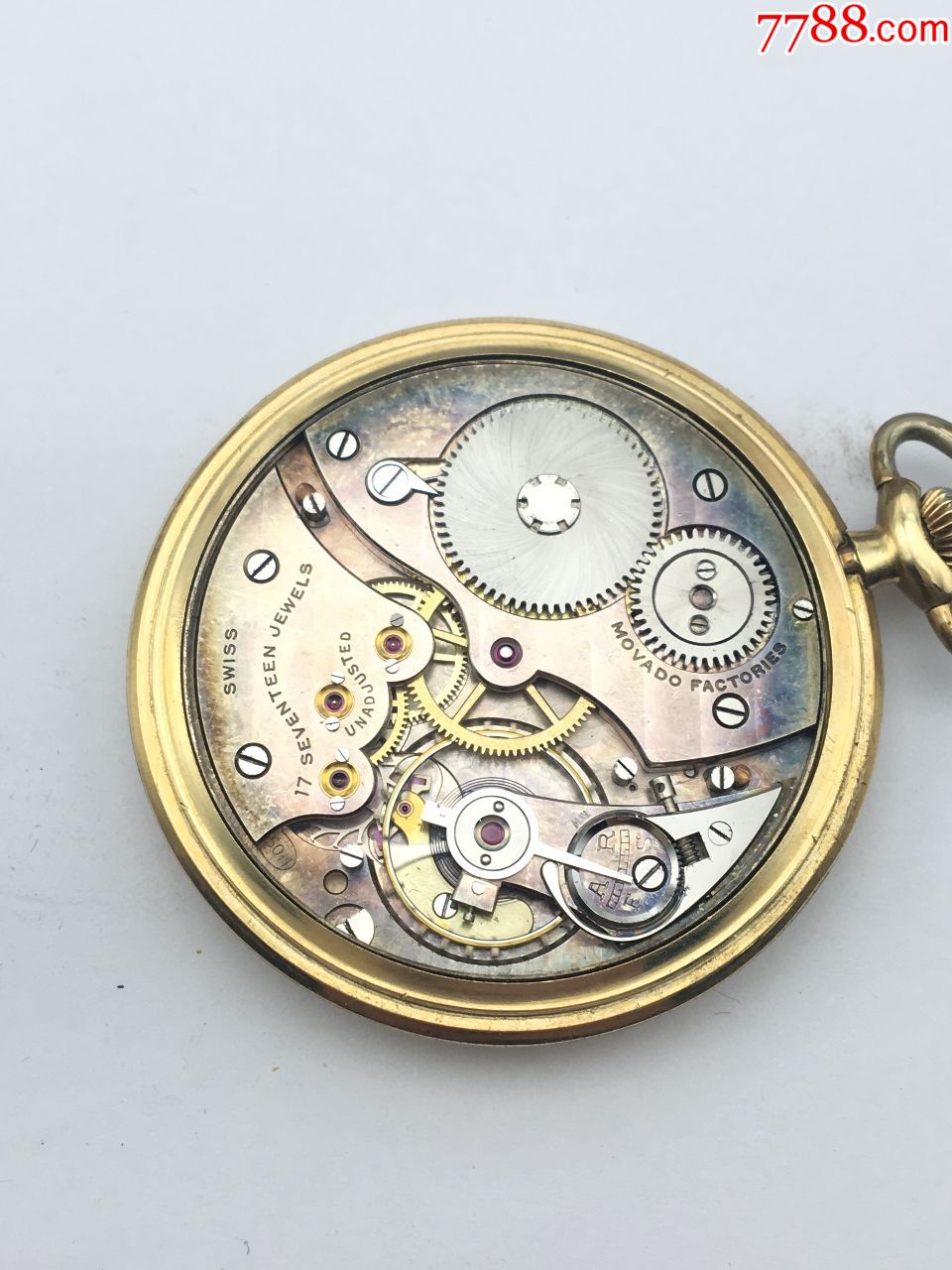 瑞士产包金摩凡陀古董老怀表正常走时直径43.5mm!