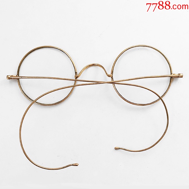 西洋古董眼镜/1940年美国制/包金材质/怀旧民国圆框造型/老件收藏