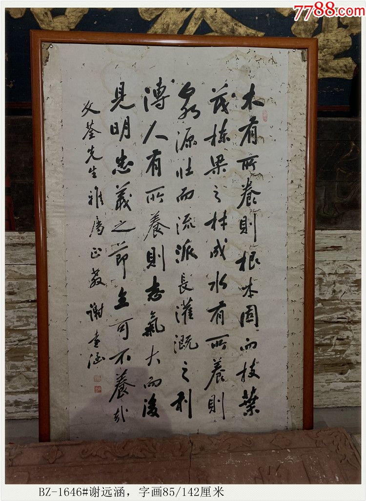 清代老字画谢远涵字画85142厘米bz1646