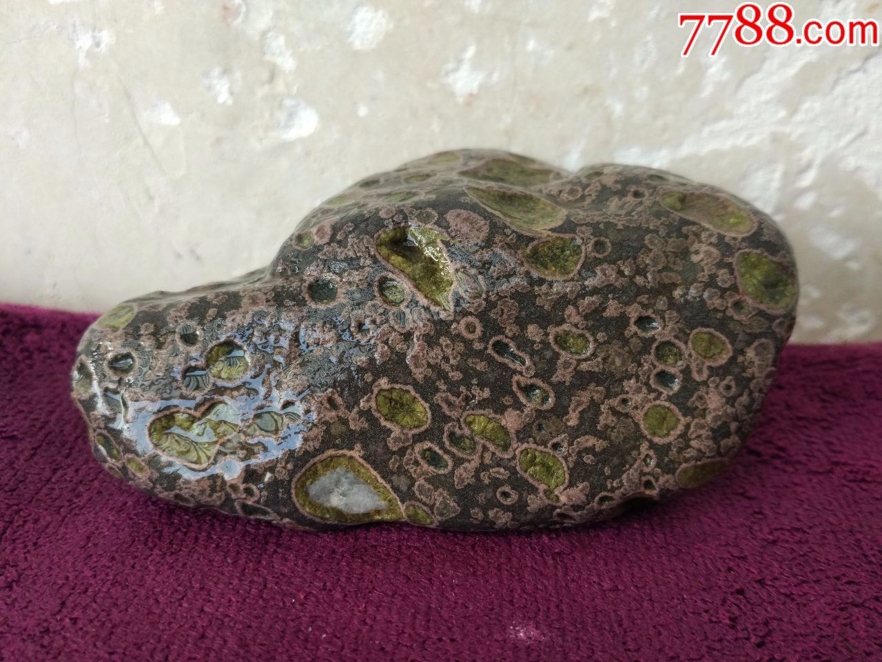 洛阳奇石675梅花玉原石"金蟾碧玉钱石"(少见品种,弥足珍贵)_价格588.