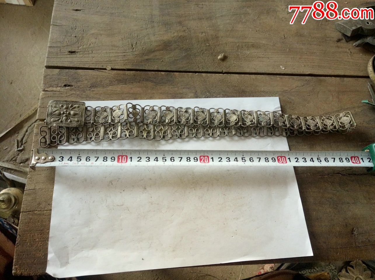 清代,古董老腰带一条混合银造