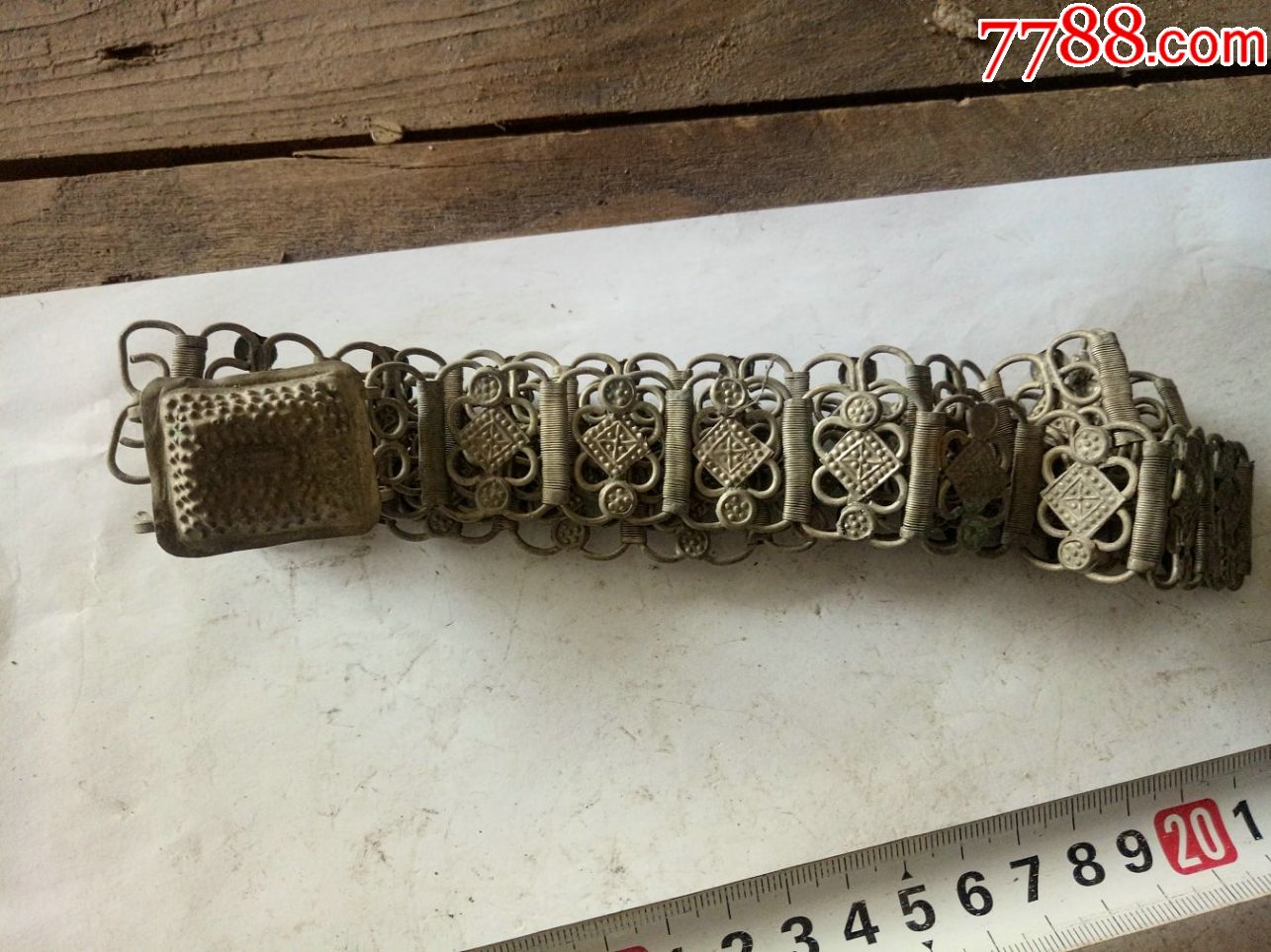 清代,古董老腰带一条混合银造