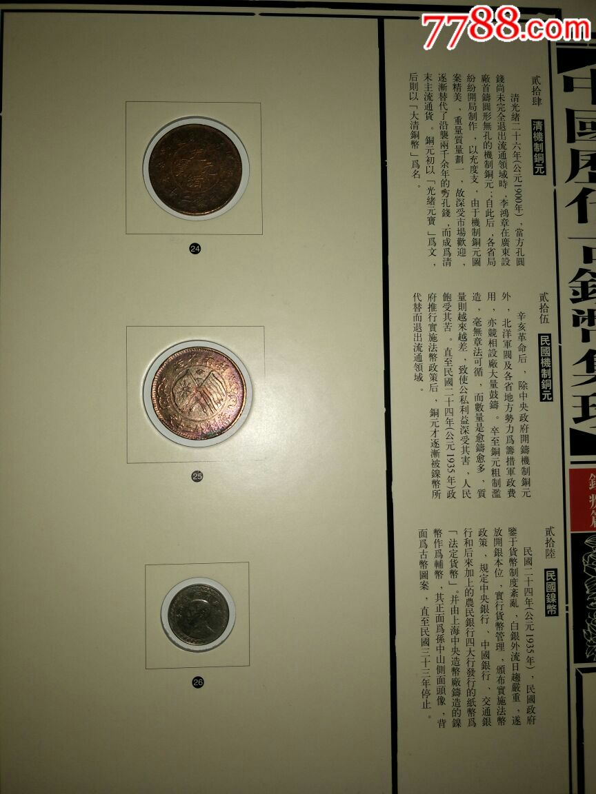 真品实物集中国历代古钱币一册