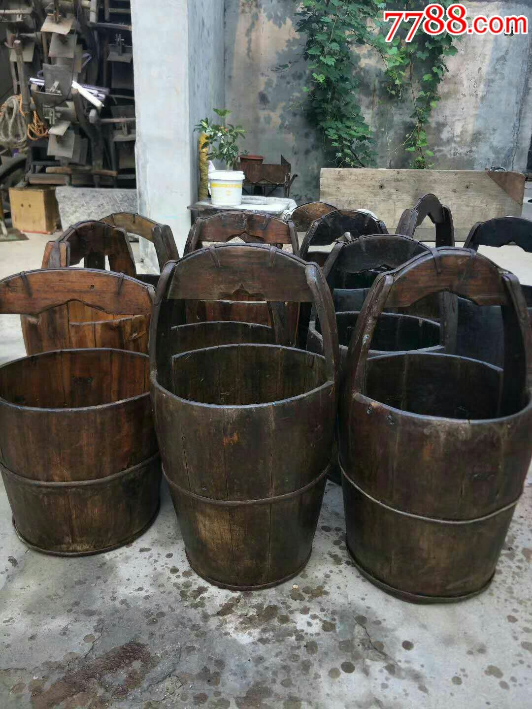 民国柏木,老木桶,完整无松动.