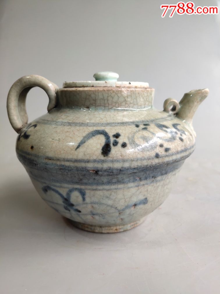 明代青花茶壶一把