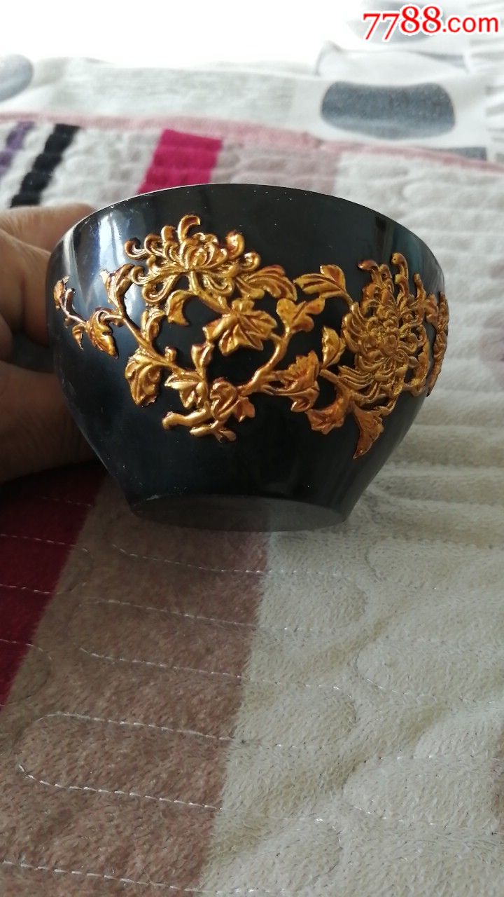 50年代堆漆描金漆碗