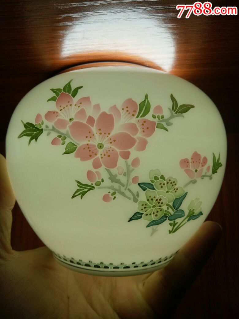 醴陵窖釉下五彩瓷手绘桃李花卉水仙罐!包真包老!