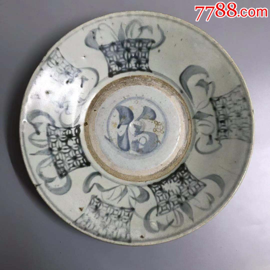 古瓷器,晚清青花花卉大盘_价格138元_第1张_7788收藏__收藏热线