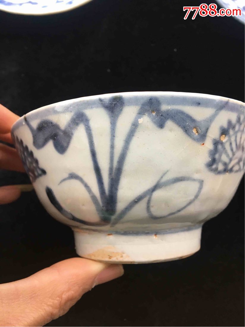 明代花卉纹碗_青花瓷_第1张_7788瓷器