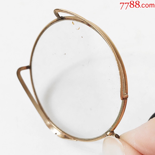 西洋古董单片眼镜.1940年英国制.轻便阅读镜.伸缩金属链.民国旧物