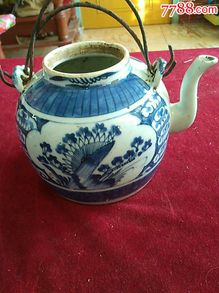 清代中期青花壶一把_青花瓷_第13张_7788瓷器