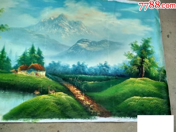原手工绘画山水大油画