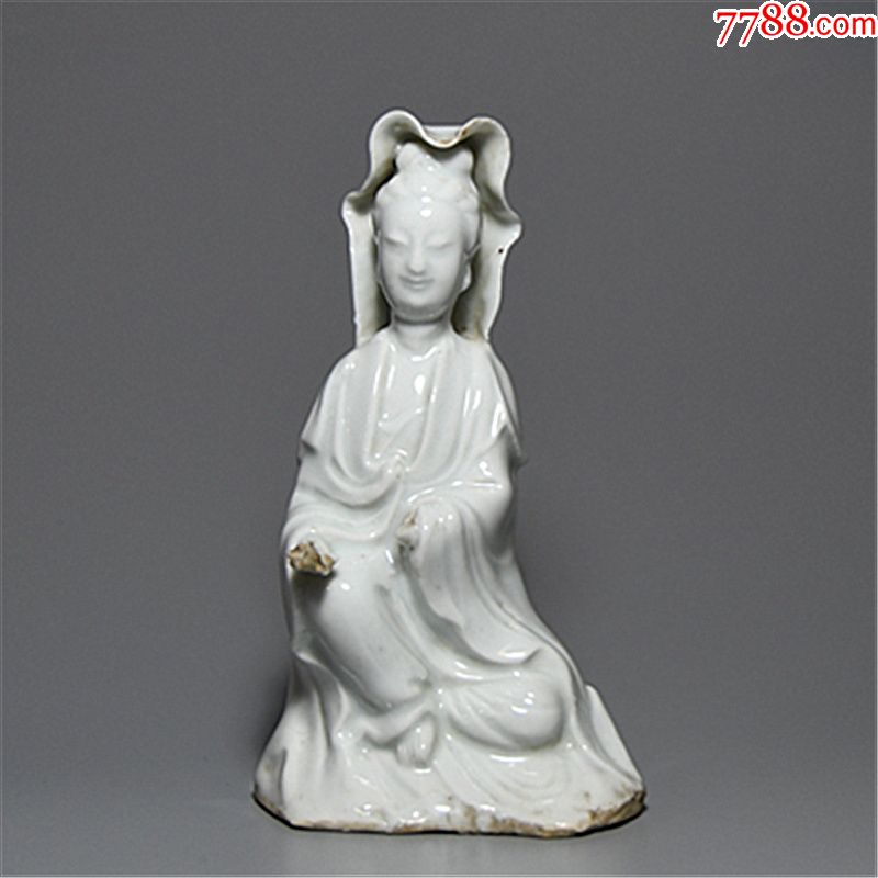 清代德化白瓷观音坐像