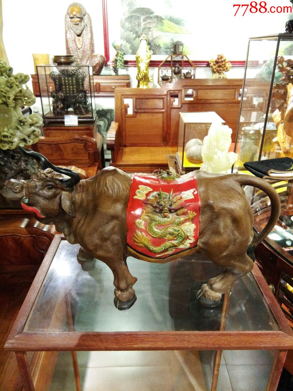佛山石湾陶,牛气冲天,陶瓷摆件!
