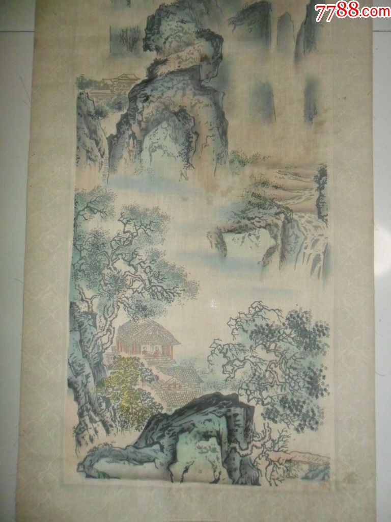 著名画家严六符(80-90年代(手绘)设色山水