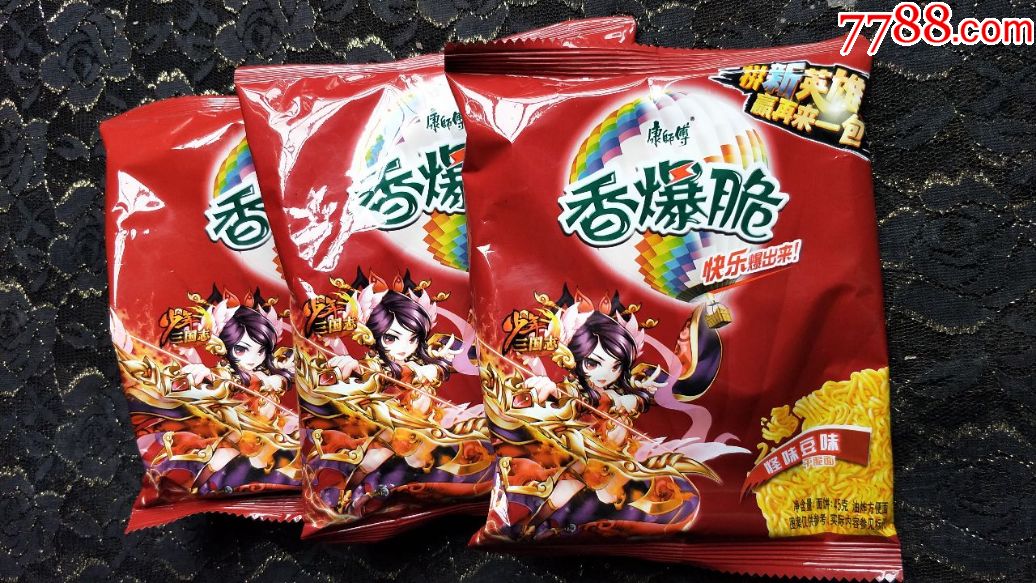 方便面实物收藏-康师傅香爆脆少年三国志,拼新英雄(怪味豆味)