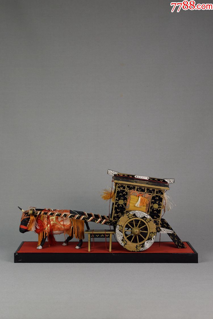 日本古董收藏品莳绘漆器御所车牛车客厅书房文房装饰摆件包邮推荐