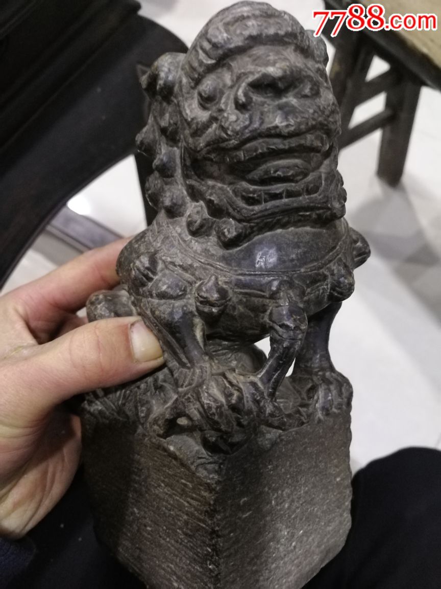 明清老石雕青石狮子高21座8-9