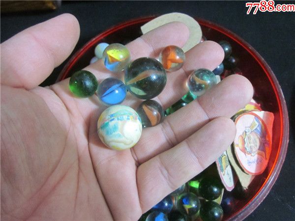 80后童年怀旧回忆老玻璃弹珠玻璃球一组老啪叽一组不解释原汁原味送老