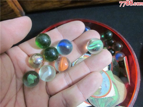 80后童年怀旧回忆老玻璃弹珠玻璃球一组老啪叽一组不解释原汁原味送老