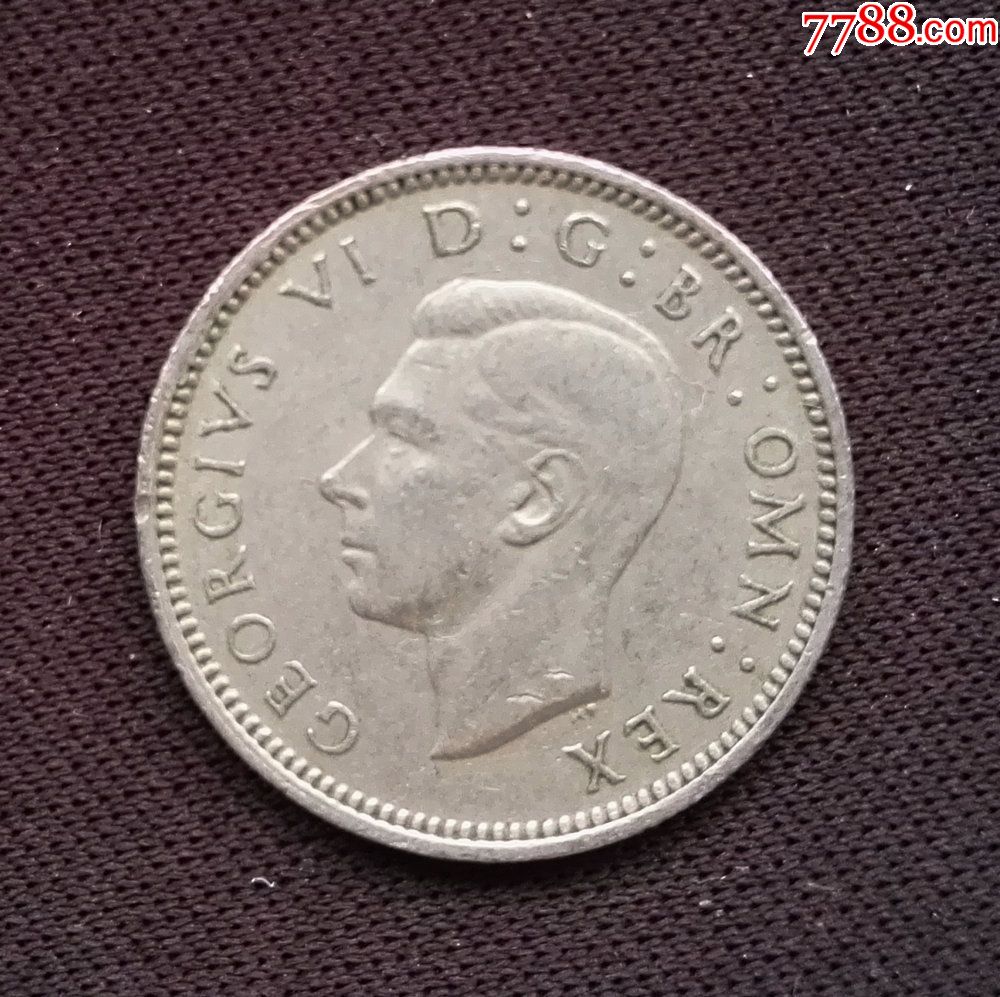 迎春包邮特惠:英国1949年乔治六世6便士镍币(终身保真,假一赔十)