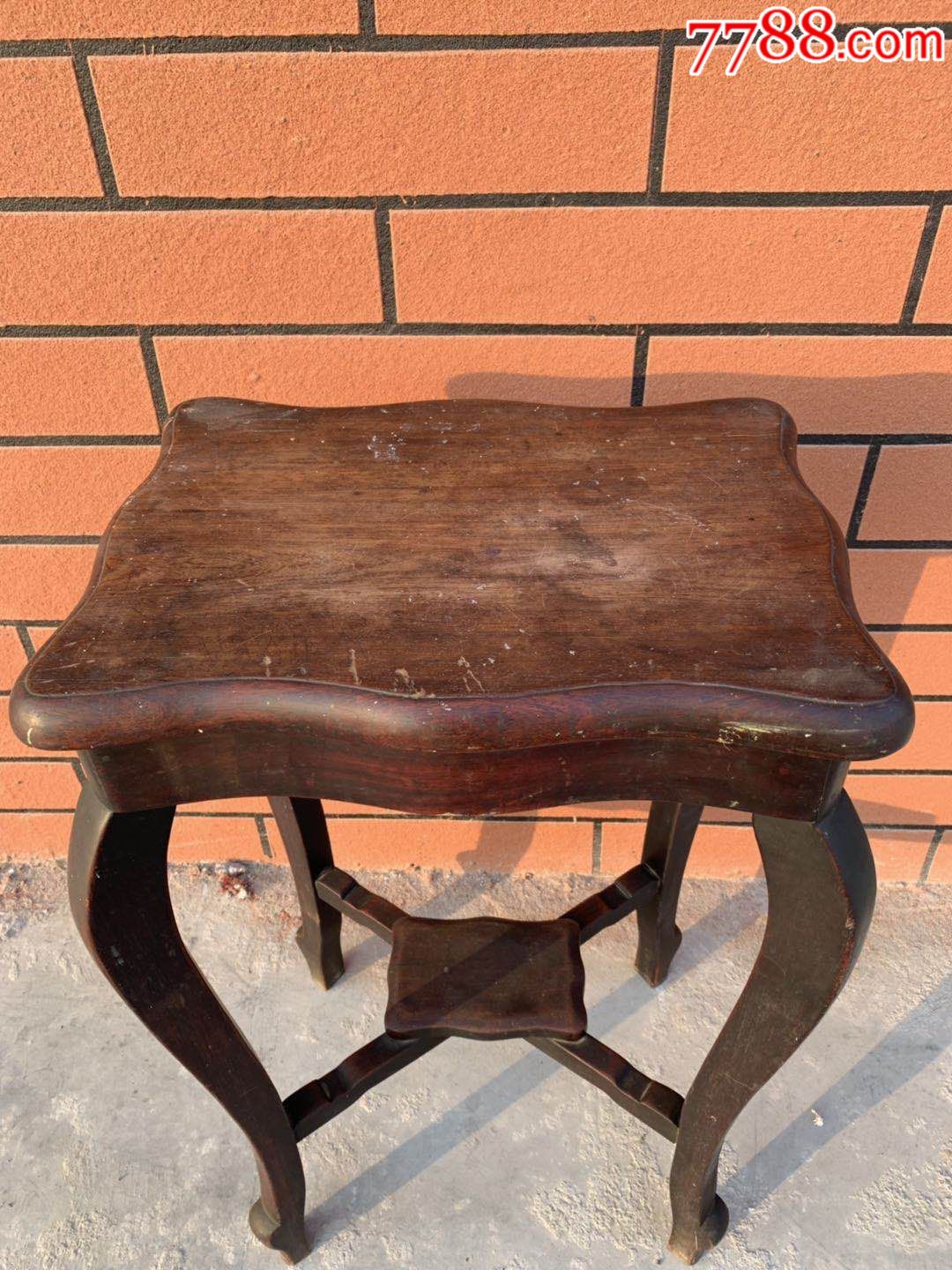 民国香红木花梨木茶几花架整体介绍独块面板木纹清晰