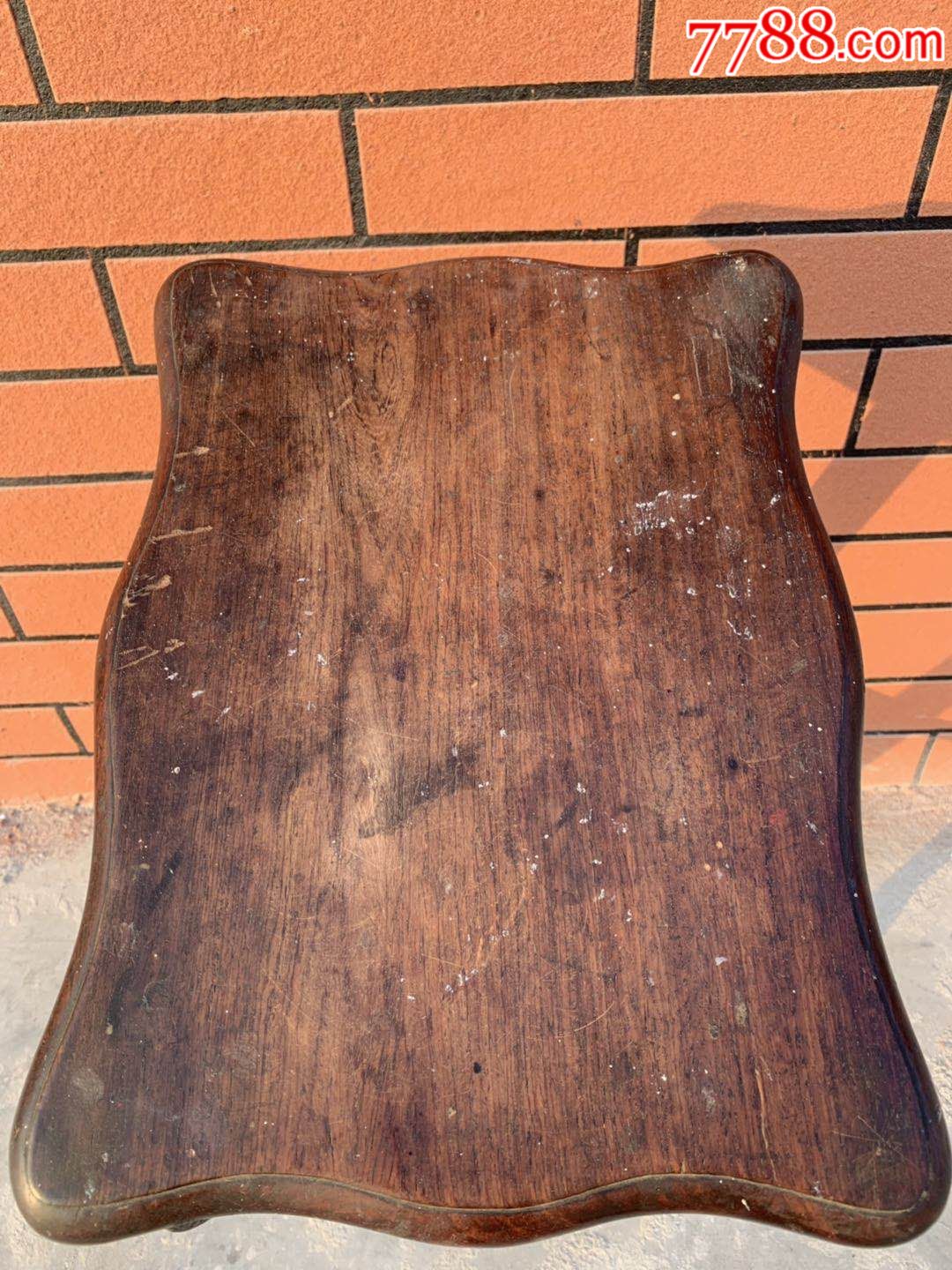 民国香红木花梨木茶几花架整体介绍独块面板木纹清晰