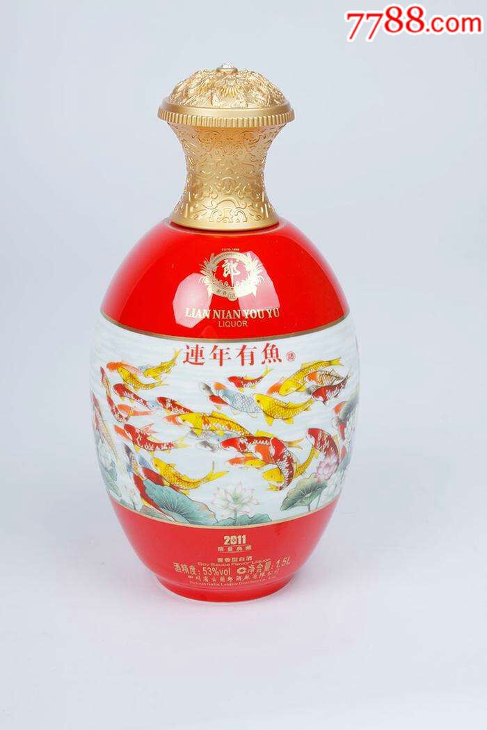 郎酒瓶连年有鱼限量珍藏版.三码统一,国瓷永丰源定制酒器.