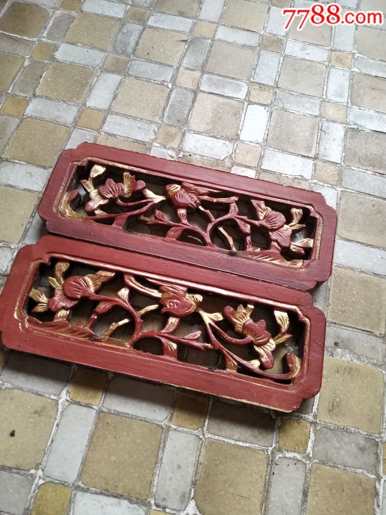 老木雕花板老花板古董古玩老物件