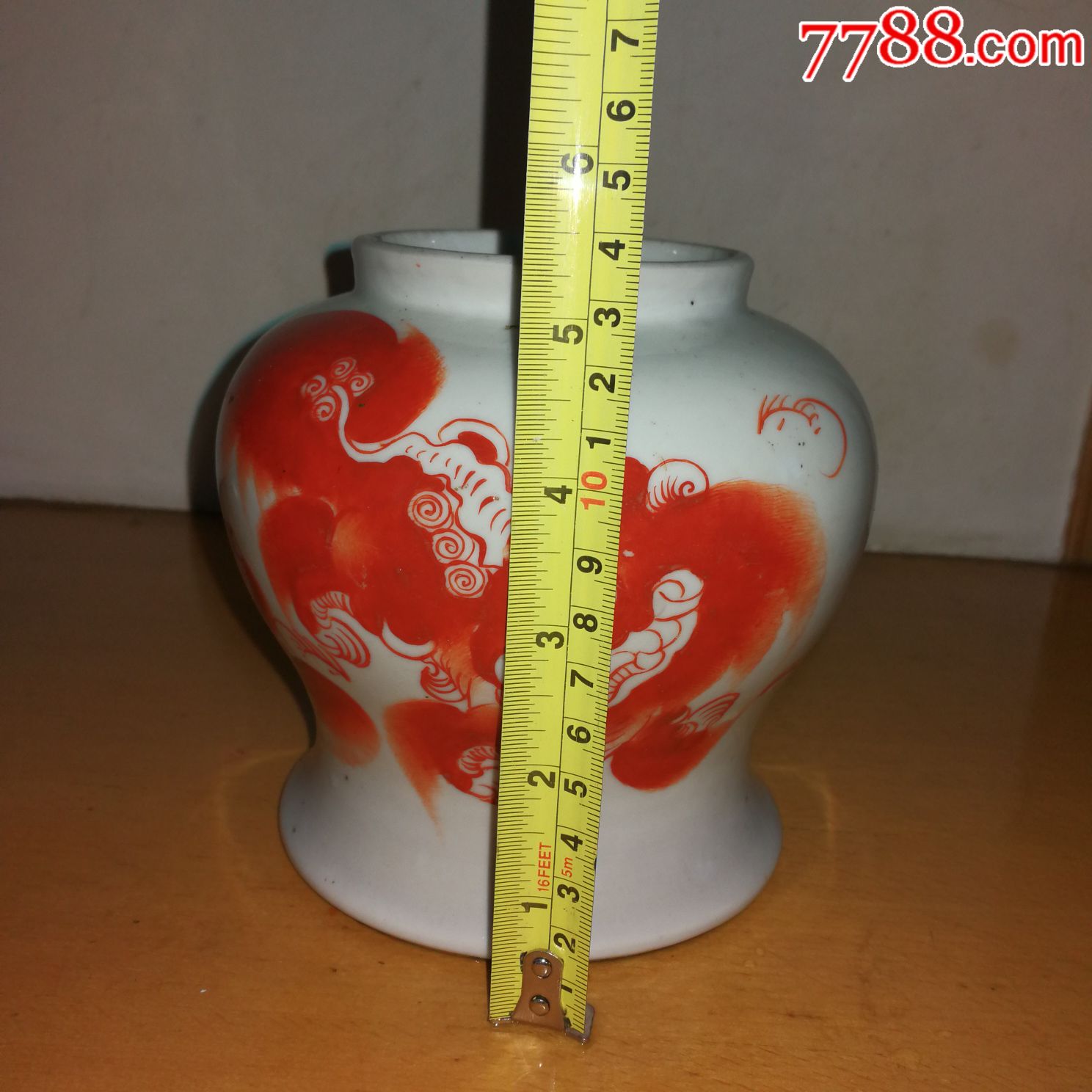 民国太师少保红狮子罐