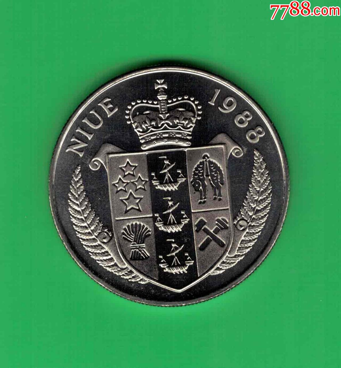 纽埃~1988年5元/美国总统肯尼迪遇刺25周年纪念币/实物如图/unc