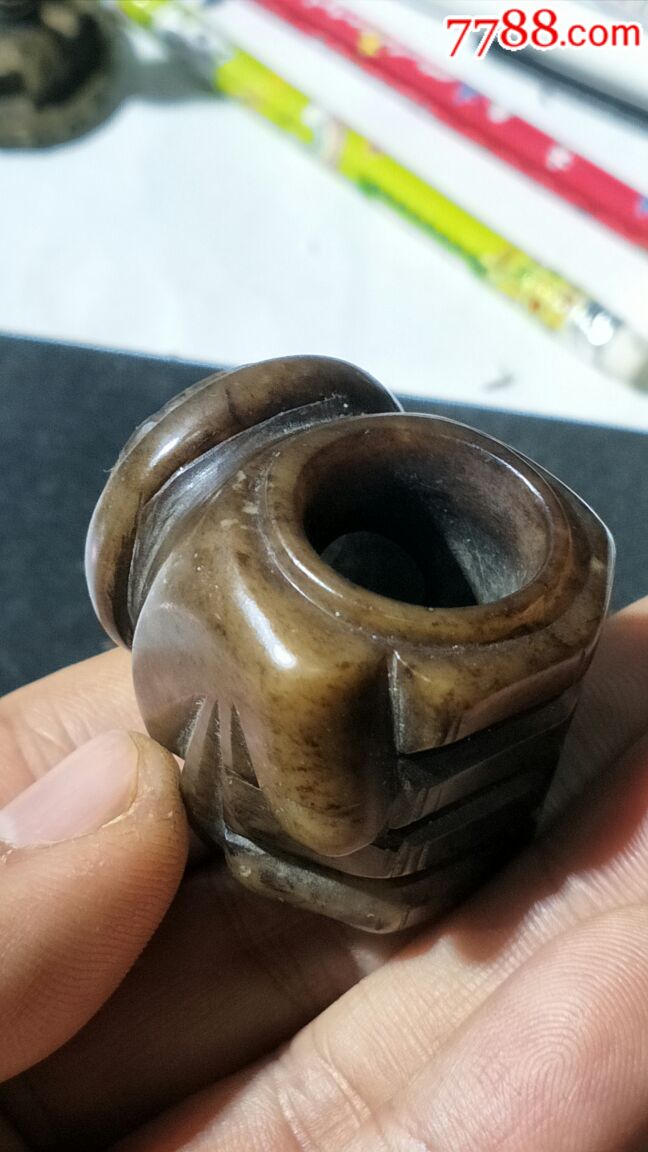 民国时期玉石拳头形烟袋锅