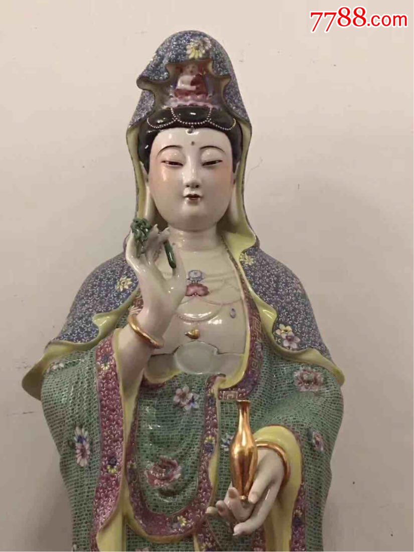 民国时期福建会馆制粉彩观世音站像
