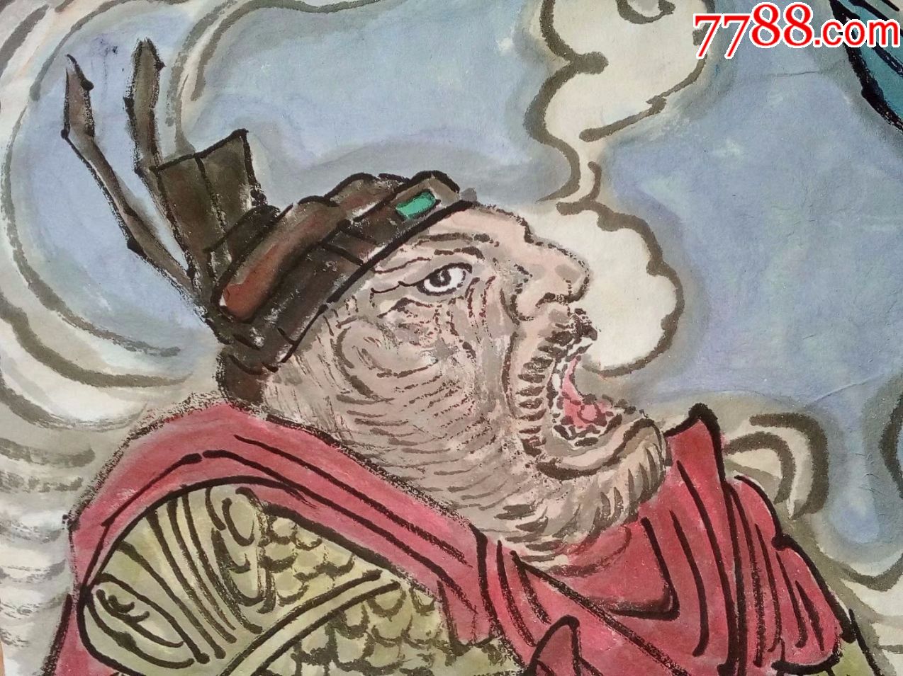 保证纯手工绘画,人物画国画神像画佛像画道教武将田公元帅画像